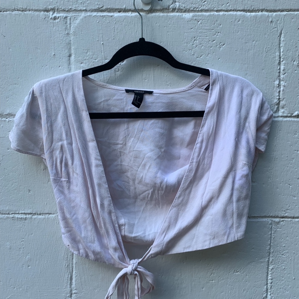 Light Pink Tie Up Top